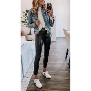 NWT Abercrombie & Fitch Black Faux Leather Skinny Flat Front Legging Pants 10